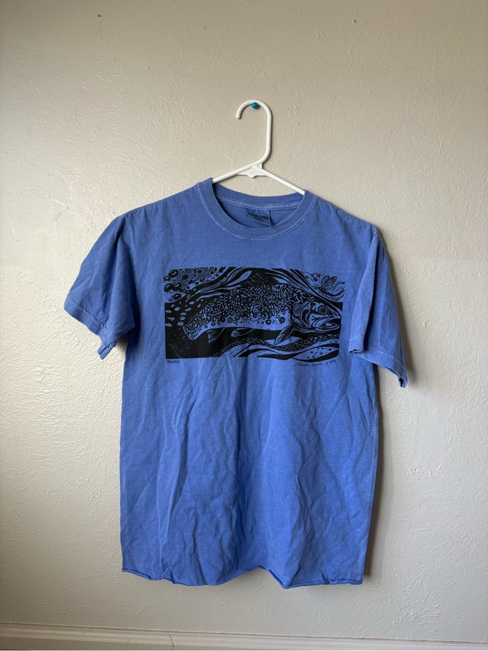 Blue Brook Trout T-Shirt! Hand Printed!